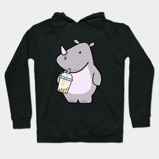 Cute Rhino Loves Boba Tea! Hoodie